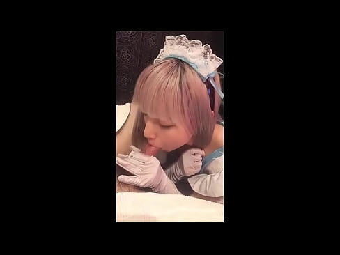 ❤️ 日本偶像[mayuka]，法国女仆装，第一部分，口交和用乳液打飞机 Porno fb﹏﹏